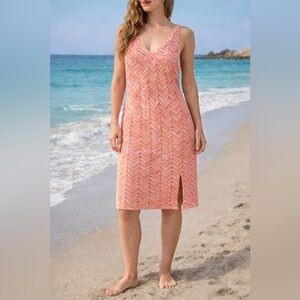 Madden NYC knit maxi dress, chevron sleeveless summer outfit